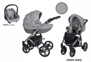 Kunert Mila Premium Wózek 4w1 Jeans Szary