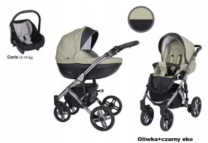 Kunert Mila Premium Wózek 4w1Oliwka Czarny Eco