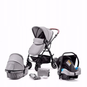 Kinderkraft Wózek 3w1 MOOV Fotelik Gray Szary