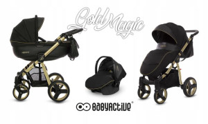 Babyactive Mommy Gold Magic Złoty Wózek 3w1