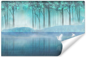 Fototapeta ŚCIENNA 3D Magiczny LAS Abstrakcyjny Pejzaż 405cm x 270cm