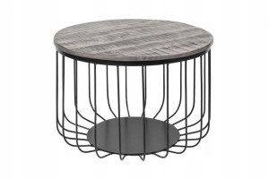 Stolik druciany Factory Loft 56 cm drewno