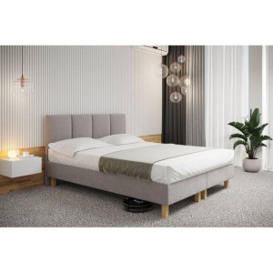 Łóżko Kontynentalne Domingo Topper Memory Silver Aloes 180x200