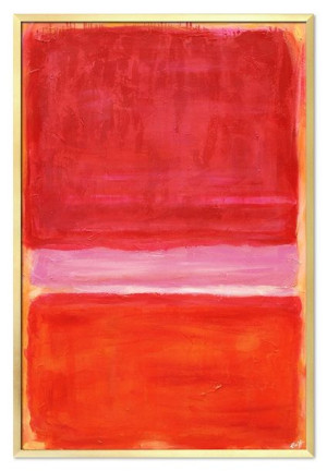 Obraz ręcznie malowany na płótnie 63x93cm czerwona Abstrakcja do wnętrz now