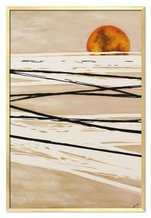 Obraz ręcznie malowany na płótnie 63x93cm zachód słońca Abstrakcja do wnętr