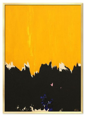 Obraz ręcznie malowany na płótnie 53x73cm żółta Abstrakcja do wnętrz nowocz