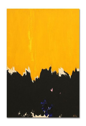 Obraz ręcznie malowany na płótnie 60x90cm żółta Abstrakcja do wnętrz nowocz