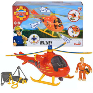 Simba Strażak Sam Helikopter ratowniczy Wallaby z dźwiękiem i światłem + fi