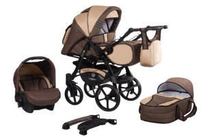 Najtańszy wózek dziecięcy Baby Merc Tribece Sun 2w1 brązowy