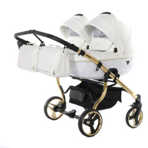 JUNAMA DIAMOND INDIVIDUAL DUO wózek bliźniaczy 3w1 biały V2