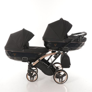 JUNAMA INDIVIDUAL DUO SLIM  wózek bliźniaczy 3w1 czarny V2