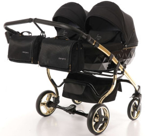 Wózek bliźniaczy  DIAMOND S LINE DUO  3w1 czarny V2
