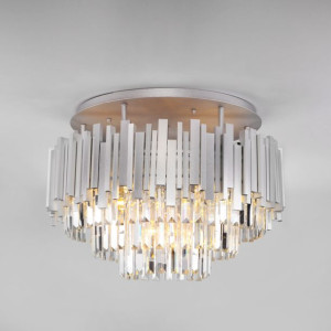 Lampa sufitowa plafon srebrny glamour nowoczesny kryształ Piano 9 Silver