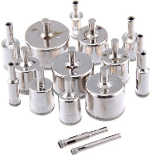 Otwornice diamentowe gres płytki 16 szt 6-65mm MTA Solidne