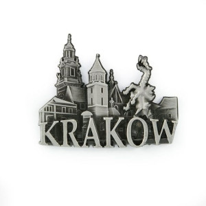 Magnes metalowy panorama Kraków Wawel