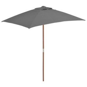 Lumarko Parasol ogrodowy na drewnianym słupku, 150 x 200 cm, antracyt