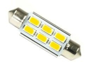 Żarówka samochodowa LED C5W 6 SMD 5630 CANBUS Biała ciepła