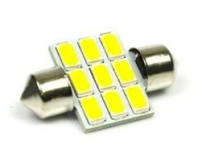 Żarówka samochodowa LED C5W 9 SMD 5630 Biała ciepła