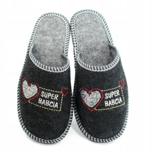 Kapcie Super Babcia Prezent Na Dzień Babci Filcowe