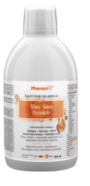 Pharmovit włosy skóra paznokcie kolagen  biotyna kwas hialuronowy 500 ml