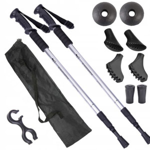 Zestaw kijków Nordic Walking 2 szt z końcówkami i pokrowcem gratis