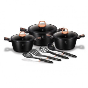 Lumarko Zestaw Garnków Granitowych Berlinger Haus Bh-6154 Black Rose
