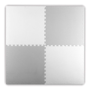 Duża mata piankowa edukacyjna puzzle 4 szt. białe i szare