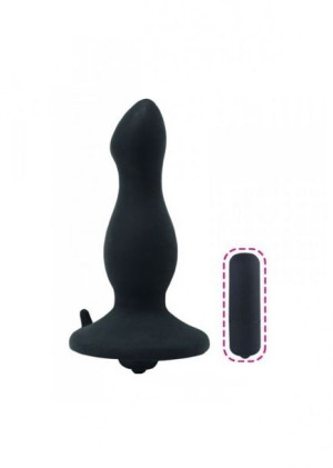 Toyz4Lovers Czarny korek analny z przyssawką - wibrujący