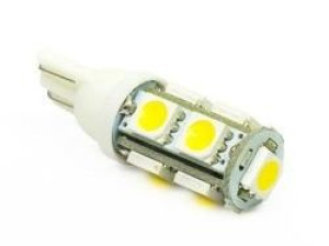Żarówka samochodowa LED W5W T10 9 SMD 5050 Biała ciepła