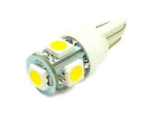 Żarówka samochodowa LED W5W T10 5 SMD 5050 Biała ciepła