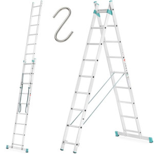 Drabina aluminiowa rozstawna 2x9 HIGHER na schody
