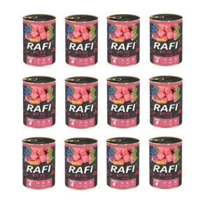 Pakiet Karma Dla Psa Rafi Junior z Cielęciną, Żurawiną i Borówką 12 x 400 G