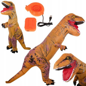 Kostium strój dmuchany dinozaur T-REX Gigant brązowy 1.5-1.9m