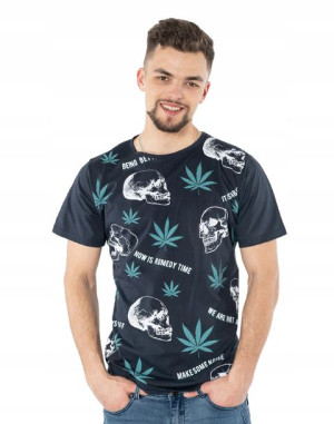 Koszulka Podkoszulek Czaszka Marihuana KM25-12 XXL