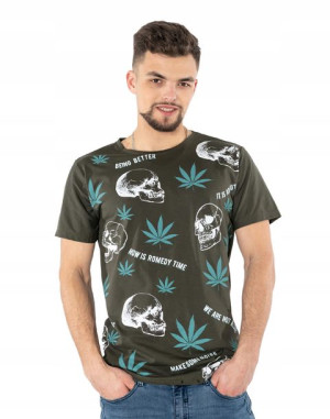 Koszulka Podkoszulek Czaszka Marihuana KM25-13 XXL