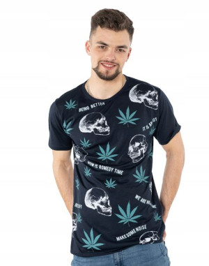 Koszulka Podkoszulek Czaszka Marihuana KM25-10 r M