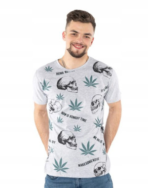 Koszulka Podkoszulek Czaszka Marihuana KM25-03 XL