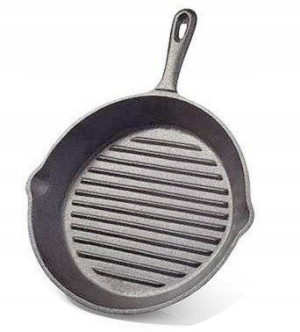 Patelnia Grillowa Żeliwna 24cm. Fissman Dania