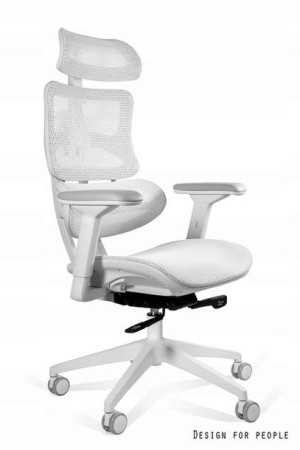 ERGOTECH White Ergonomiczny obrotowy fotel biurowy