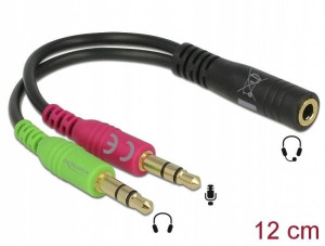 ADAPTER MINIJACK 3PIN X2MINIJACK 4PIN słuchwaki