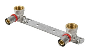 Pex zacisk listwa montażowa z kolankami 16x1/2gw 150mm