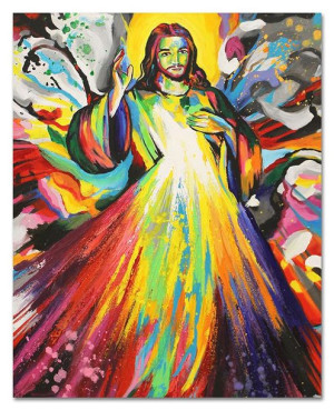 Obraz z Jezusem Chrystusem Miłosiernym 40x50cm obraz ręcznie malowany na pł