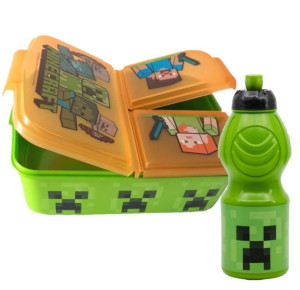 Śniadaniówka pojemnik 3 komory + bidon Minecraft