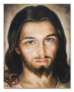 Obraz z Jezusem Chrystusem 40x50cm obraz ręcznie malowany na płótnie
