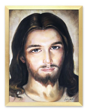 Obraz z Jezusem Chrystusem 33x43cm obraz ręcznie malowany na płótnie