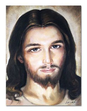 Obraz z Jezusem Chrystusem 30x40cm obraz ręcznie malowany na płótnie