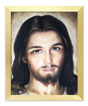 Obraz z Jezusem Chrystusem 23x28cm obraz ręcznie malowany na płótnie
