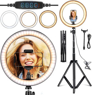 Lampa pierścieniowa LED selfie makijaż statyw 2,2m ring tiktok