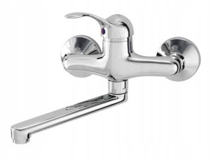 Bateria Umywalkowa Ścienna Chrom Diamond Bermuda