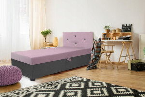 Tapczan, łóżko pojedyncze oparcie+materac Tosia 80 cm